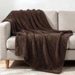 Exclusivo Mezcla Soft Fleece Throw Blanket for Sofa Couch, Coffee
