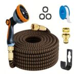 Expandable Garden Hose 25ft with Ten Function Nozzles, Leakproof Metal