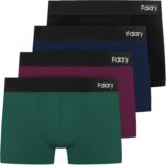 FALARY Mens Boxers 4/8 Pack Soft Combed Cotton Underwear Trunks Slim Fit