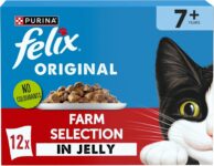 FELIX Original Senior 7 Wet Cat Food Farm Selection Jelly Pack of 4