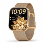 FITVII Smartwatch for Men & Women, 5ATM, Calls, HR, Gold