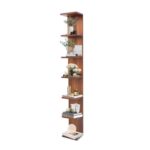 FURAOMEILI 7-Tier Wall Shelf Unit, Walnut-Lacquer