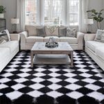 FVVRAX Large Rugs Living Room, Non-Slip Washable Geometric Rugs for Bedroom