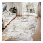 FairyStyle Minimalist Rug Living Room 200×290 Cm Scalloped Oatmeal