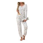 Famulily Womens Pajama Sets 2-Pack Lounge Wear White S