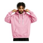 Faonotro Mens Oversized Pink Hoodie