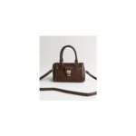 Faux Brushed Leather Padlock Crossbody Bag