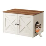 Feandrea Cat Litter Box Enclosure End Table with Divider