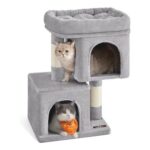 Feandrea Cat Tree Tower, 65 Cm, 2 Caves, Scratching Post