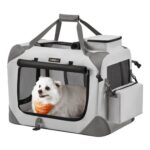 Feandrea Foldable Pet Carrier Bag, 60x42x42 Cm, Smoke Grey