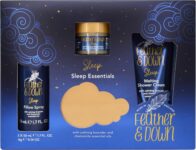 Feather & Down Sweet Dream Sleep Essentials Gift Set (50ml Pillow Spray, 50ml Melting Shower Cream, 16g All-Purpose Sleep Balm & 50ml Sleep Butter) – Cruelty Free & Vegan Friendly.