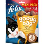 Felix Goody Bag Original Mix Chicken, Liver and Turkey Cat Treats 200g (Pack of 5)