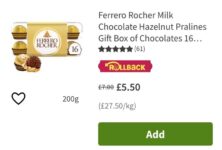 Ferrero Rocher Milk Chocolate Hazelnut Pralines Gift Box of Chocolates 16 Pieces 200g