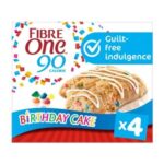 Fibre One 90 Calorie 4 Birthday Cake Squares 4 X 24g