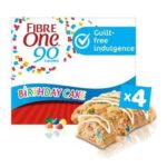 Fibre One 90 Calorie Birthday Cake Bar Snack 4x24g Nector Price