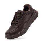FitVille Mens X-Wide Leather Oxford Shoes, Brown, 7.5