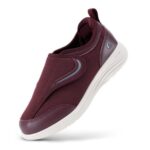 FitVille Womens X-Wide Diabetic Shoes, Non-Slip Orthopedic, Burgundy UK 4.5