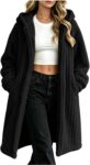 Fleece Jacket Women Winter Coats Hooded Cardigan Long Warm Outwear