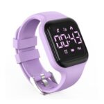 Focwony LED Digital Pedometer Watch for Kids 6-16, Purple