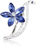 Forget-Me-Not Blue Crystal Rhinestone Flower Brooch / Lapel Pin – Sold by Al Zayraf FBA
