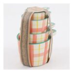 Four Piece Pink Gingham Ceramic Measuring Cup Set