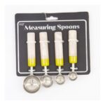 Four Piece White & Yellow Measuring Spoon Set