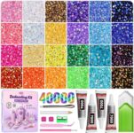 Fournine 40000Pcs Resin Jelly Rhinestones for Bedazzling Kit