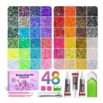 Fournine 48 Colours Resin Jelly Rhinestones Bedazzling Kit