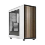 Fractal Design North Chalk White Tempered Glass Clear – Wood Oak front – Glass side panel – Two 140mm Aspect PWM fans included