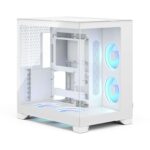 Fractal Design Pop 2 Vision White RGB Panoramic Glass PC Gaming Case – Dual-Chamber Layout – Four RGB Reverse Fans Included