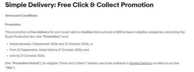 Free Shipping on Ebay for buyers and sellers (Click & Collect Delivery)