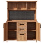 Freestanding Garden Cabinet with Drawers, Pegboard & Shelves with code