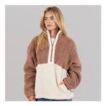 French Connection Womens Borg Block 1/2 Zip Fleece