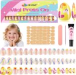 Full Sizes 96PCS Kid Press on Nails, EBANKU 3 Pack Children Fake Nail