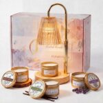 Funistree Candle Warmer Lamp with 3 Scented Candles, Candle Warmers Height Adjustable Dimmable, Birthday Gifts for Women, Wax Melt Candle Heater Lamp with 2 Bulbs, House Warming Gifts HomeDecor