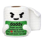 Funny Toilet Roll Crochet Doll Dad Gift