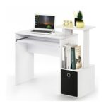 Furinno ECON 101.6cm Gaming Desk with Keyboard Tray, White