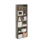 Furinno JAYA Free-Standing 6-Tier Open Storage Bookcase, French Oak