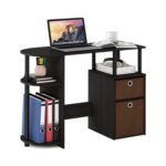 Furinno JAYA Simple Computer Study Desk with Bin Drawers, Espresso