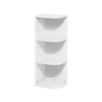 Furinno Pasir 3-Tier Corner Bookcase, White