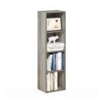 Furinno Pasir 4-Tier Open-Shelf Bookcase, French Oak