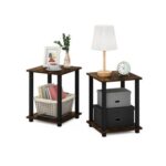 Furinno SIMPLISTIC 2-Tier Side Tables Set, Amber Pine