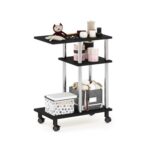 Furinno TURN-N-TUBE 3-Tier C-Shape End Table with Wheels