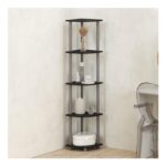 Furinno TURN-N-TUBE 5-Tier Corner Bookcase, Black