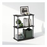 Furinno Turn-N-Tube 3-Tier Bookshelf, Black/Grey