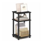 Furinno Turn-N-Tube 3-Tier Side Table, Dark Americano