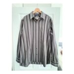 GAP Premium Mens Striped Shirt – Size Large – Brown & Grey