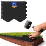 GARDENIX Easy to Install Lawn Edging Black Plastic 5.15 m / 16.9 ft – Flower Bed Edging without Digging