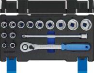GEDORE 15-piece Socket spanner set, 1/2, Tool, Sockets ratchet bits, for Automotive, 19 DMU 20, Blue