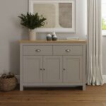GFW Lancaster 3 Door 2 Drawer Sideboard – Grey